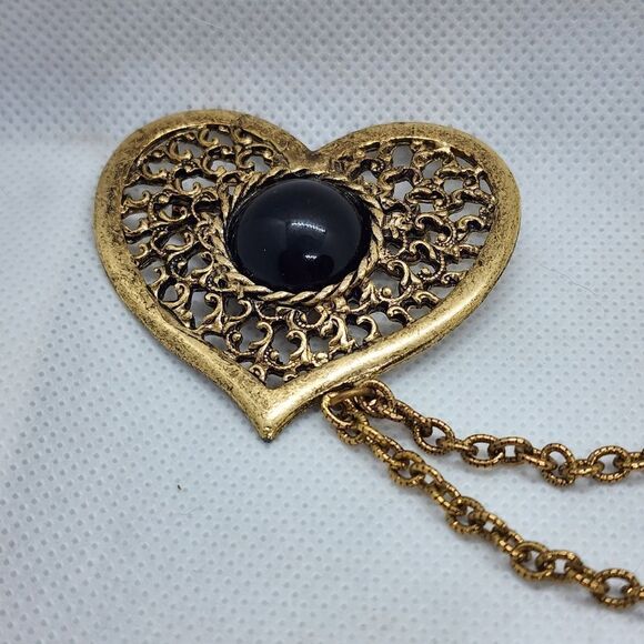 Set of 3 Vintage Gold & Black Brooches - Picture 7 of 11